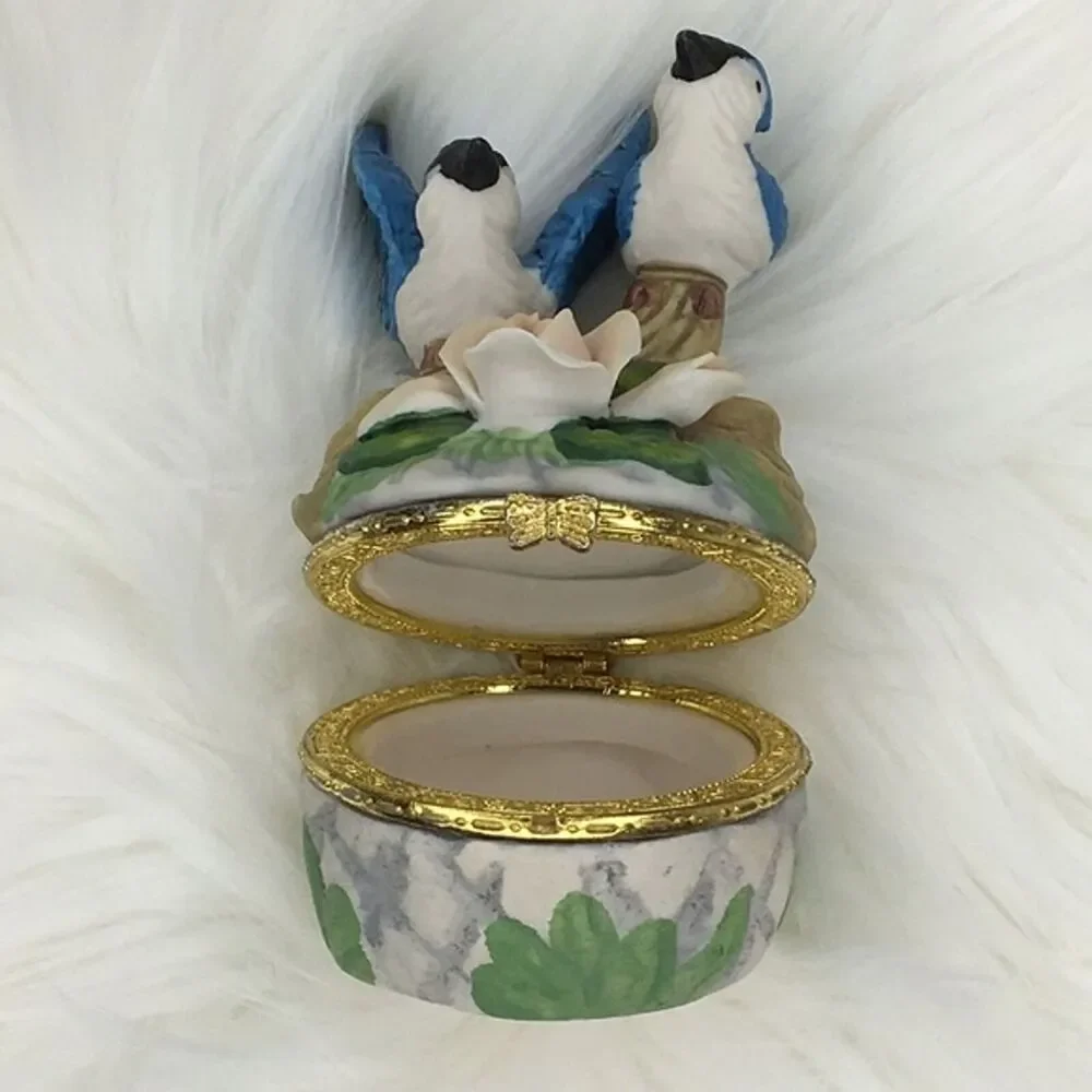 Bluebird Rose Jewelry‎ Box Trinket Gift Fairycore Cottage Coquette Whimsical